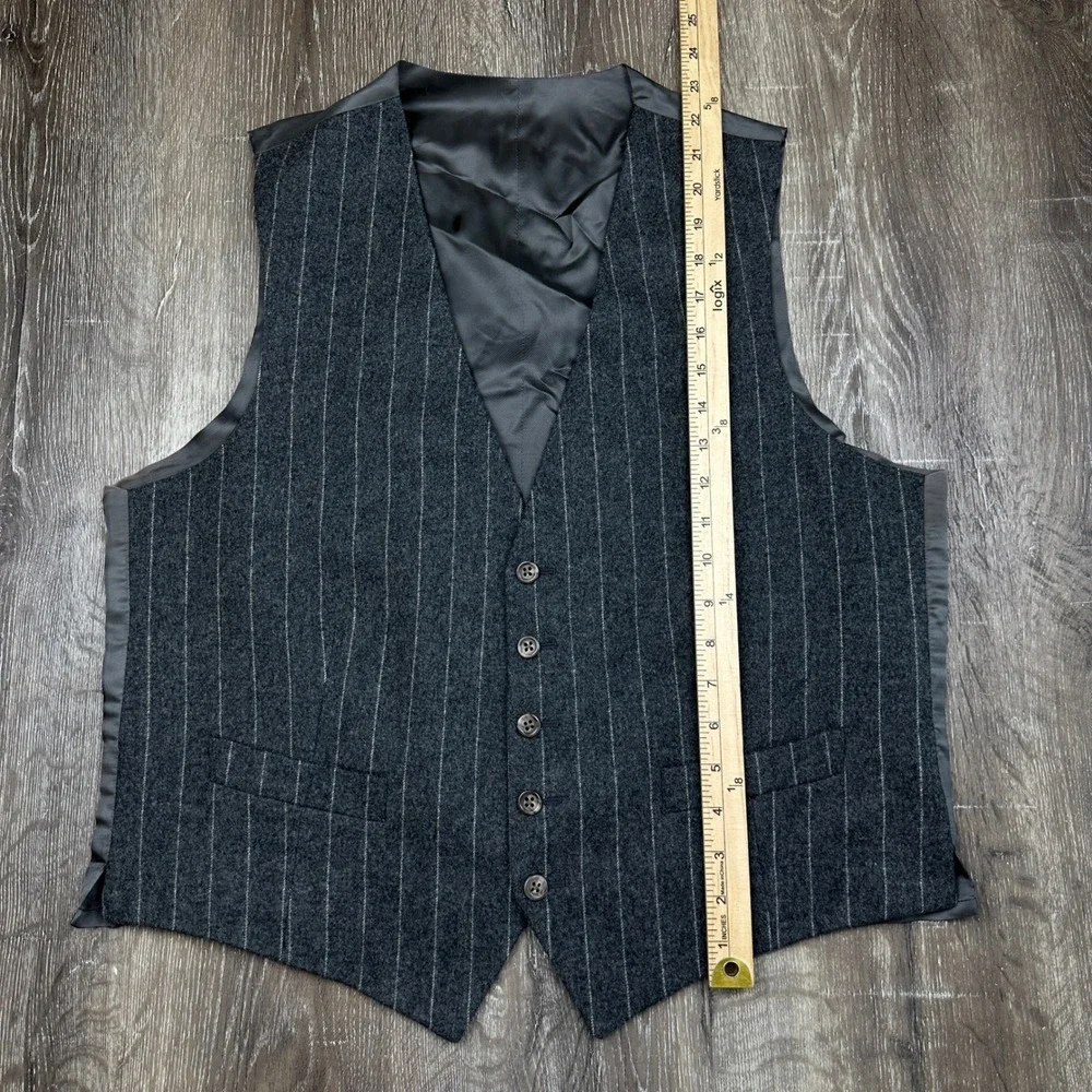 Polo Ralph Lauren Pinstripe 3 Piece Suit Wool Cashmere Made in Italy 42S 36x29